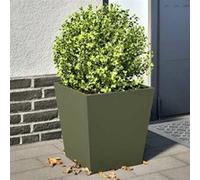 vidaXL Jardinières 2 pcs vert olive 40x40x40 cm acier, jardinière d'extérieur, boîte à fleurs, boîte de jardin, jardinière 851059 Vert G
