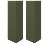 vidaXL Bac à plantes 2 pcs. Vert olive Triangulaire 30x26x75 cm Acier