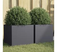 vidaXL Jardinières 2 pièces acier 32x30 cm - Anthracite