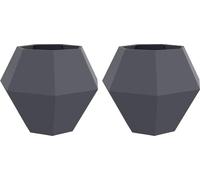 vidaXL Jardinières, 2 pièces, anthracite, 100 x 100 x 80 cm, acier