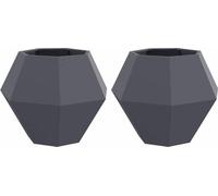 vidaXL Jardinières, 2 pièces, anthracite, 75 x 75 x 60 cm, en acier
