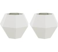vidaXL Jardinières, 2 pièces, blanches, 75 x 75 x 60 cm, en acier