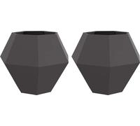 vidaXL Bac à plantes 2 pcs Noir 100 x 100 x 80 cm Acier