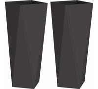 vidaXL Jardinières, 2 pièces, noir, 30 x 30 x 75 cm, acier