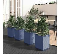 vidaXL Bac à plantes 4 pcs Polypropylène Bleu-gris 30x30x37 cm
