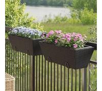 vidaXL Jardinière avec crochets 2 pcs. noir Poly rotin