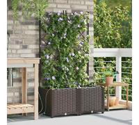 vidaXL Jardinières avec système d'irrigation 2 pcs - Marron