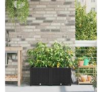Jardinière de jardin vidaXL, lot de 2, noire, 80 x 40 x 37,5 cm, en plastique