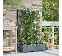vidaXL Jardinières avec système d'irrigation 2 pièces Gris clair