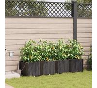 vidaXL Jardinières avec système d'irrigation 4 pcs - Marron
