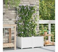 vidaXL Jardinières avec système d'irrigation d'eau 2 pcs - Blanc