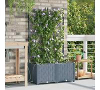 vidaXL Jardinières avec Treillis 2 pcs - Gris clair