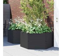 vidaXL Jardinières de jardin 2 pcs - PP Anthracite