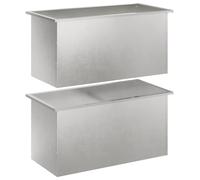 vidaXL Jardinières de jardin avec éclairage LED, lot de 2, argent, 50 x 100 x 48 cm