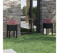 vidaXL Jardinières d'extérieur 2 pcs 40x40x70 cm Noir