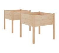 Vidaxl Jardinières D'extérieur 2 Pcs 70x70x70 Cm Bois De Pin Massif