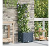 Jardinière de jardin vidaXL, grise, 40 x 40 x 142 cm, en plastique