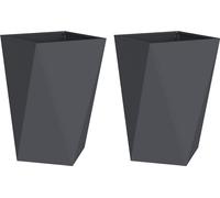 vidaXL Bac à plantes 2 pcs Anthracite 50 x 50 x 75 cm Acier