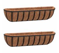 Jardinières Murales 2 Pcs En Coco Noir 61x19x16 Cm Acier