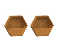 vidaXL Jardinières murales 2 pcs Acier corten rouillé 46x10x40 cm