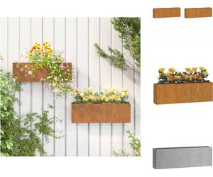 vidaXL Jardinières murales 2 pièces Acier Corten rouillé 53x10x17 cm - Pots de fleurs et jardinières
