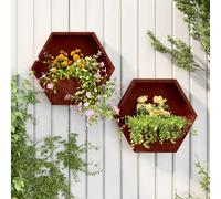 vidaXL Jardinières murales 46x10x40 cm - Acier corten