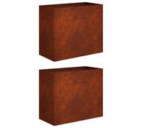 vidaXL Jardinières pour l'extérieur, 2 pièces, aspect rouille, 60 x 30 x 50 cm