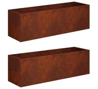 vidaXL Jardinières pour l'extérieur, 2 pièces, aspect rouille, 80 x 30 x 30 cm