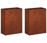 vidaXL Jardinières pour l'extérieur, lot de 2, aspect rouille, 40 x 20 x 40 cm