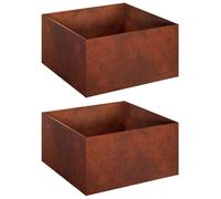 vidaXL Jardinières pour l'extérieur, lot de 2, aspect rouille, 40 x 40 x 30 cm