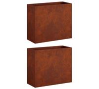 vidaXL Jardinières pour l'extérieur, lot de 2, aspect rouille, 50 x 20 x 40 cm