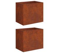 vidaXL Jardinières pour l'extérieur, lot de 2, aspect rouille, 50 x 40 x 50 cm