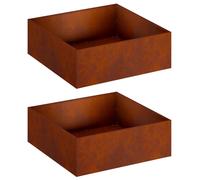 vidaXL Jardinières pour l'extérieur, lot de 2, aspect rouille, 60 x 60 x 20 cm