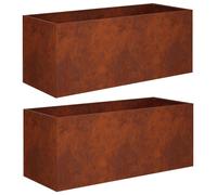 vidaXL Jardinières pour l'extérieur, lot de 2, aspect rouille, 80 x 40 x 40 cm