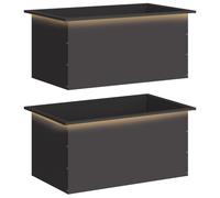 vidaXL Jardinières pour plantes d'extérieur avec éclairage LED, lot de 2, noir, 50 x 80 x 48 cm, acier