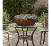 vidaXL Jardinières pour plantes d'extérieur, lot de 5, aspect rouille, 50 x 50 x 15 cm