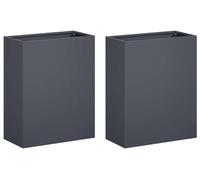 vidaXL Jardinières pour plantes, lot de 2, anthracite, 40 x 20 x 50 cm