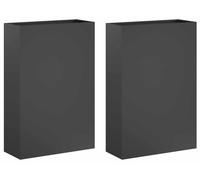 vidaXL Jardinières pour plantes, lot de 2, anthracite, 50 x 20 x 75 cm