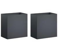 vidaXL Jardinières pour plantes, lot de 2, anthracite, 50 x 30 x 50 cm