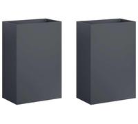 vidaXL Jardinières pour plantes, lot de 2, anthracite, 50 x 30 x 75 cm