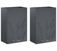 vidaXL Jardinières pour plantes, lot de 2, anthracite, 50 x 30 x 75 cm