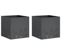 vidaXL Jardinières pour plantes, lot de 2, anthracite, 50 x 50 x 49 cm