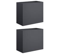 vidaXL Jardinières pour plantes, lot de 2, anthracite, 60 x 30 x 50 cm