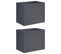 vidaXL Jardinières pour plantes, lot de 2, anthracite, 60 x 40 x 50 cm