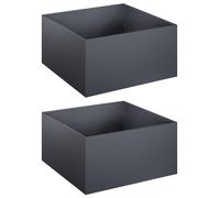 vidaXL Jardinières pour plantes, lot de 2, anthracite, 60 x 60 x 30 cm