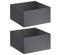 vidaXL Jardinières pour plantes, lot de 2, anthracite, 60 x 60 x 40 cm