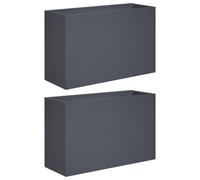 vidaXL Jardinières pour plantes, lot de 2, anthracite, 80 x 40 x 50 cm