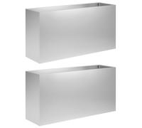 vidaXL Jardinières pour plantes, lot de 2, argent, 100 x 30 x 50 cm
