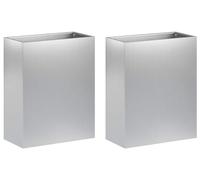 vidaXL Jardinières pour plantes, lot de 2, argent, 40 x 20 x 50 cm