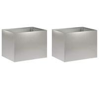 vidaXL Jardinières pour plantes, lot de 2, argent, 40 x 30 x 30 cm, en acier inoxydable